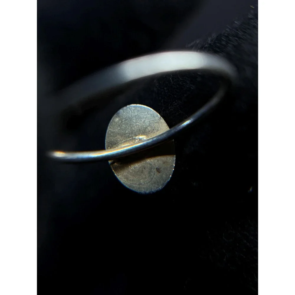 Sterling Silver Engraved Flower Oval Ring Size 6 Dainty Floral Ring